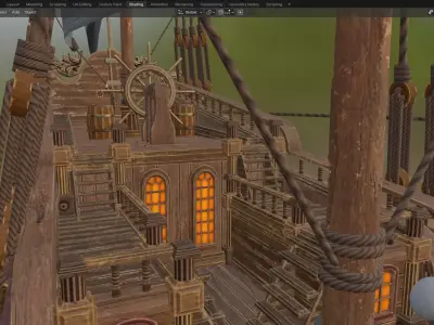 TradeShip Low-poly 3D model