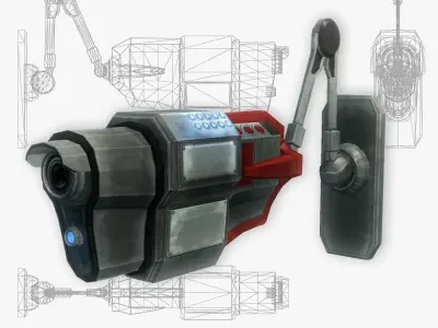 Security camera 04 sci-fi low poly rigged Low-poly 3D model