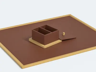 Concrete Desk Organizer Set - Items 3D model