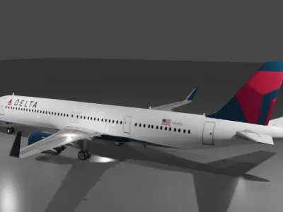 Delta airlines airbus a321neo 3d model Low-poly 3D model