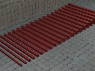 Construction Beams HEA 100-700 PBR Low-poly 3D model