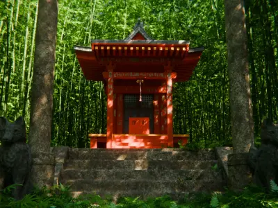 Bamboo Forest Shrine 3d Scene 3D model