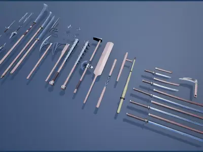 Japanese Weapon Collection Low-poly 3D model
