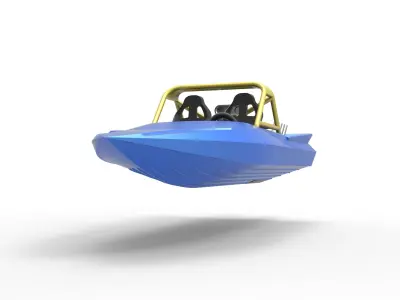 Jet sprint boat Scale 1 to 25 3D print model