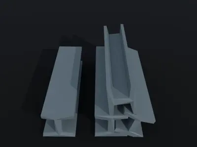 Cartoon Industrial metal beams Polygonal Style Low-poly 3D model
