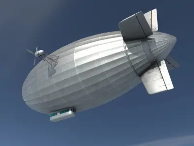 Airship Zeppelin Game Ready Low-poly 3D model