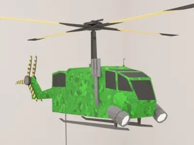 Cartoon Helicopter  Low-poly 3D model