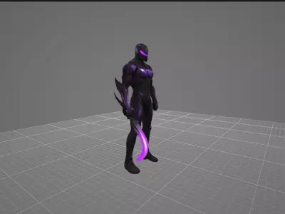 Stealth Supervillain Character Game Ready GLB Model 3D Low-poly 3D model