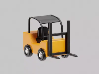 Golf Cart Cartoon Low-poly 3D model purchase