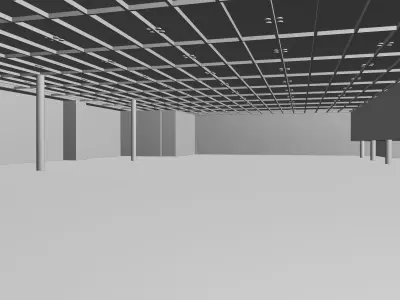 NYC Javits Center Hall 3 Low-poly 3D model