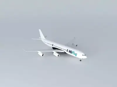 HiFly Airlines Airbus A340 300 Free 3D model