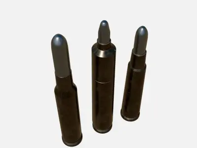 Bullets Mondragon and Mauser Low-poly 3D model