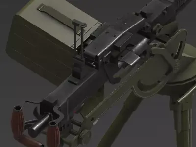 DSHK gun Low-poly 3D model