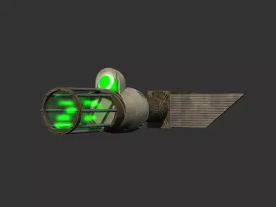 Green Eye Cyclops Laser Cannon Low-poly 3D model