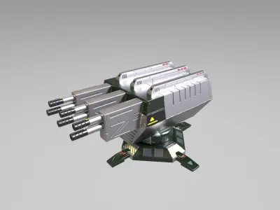 Si-Fi TURRETS Low-poly 3D model