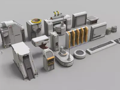 sci-fi Architecture kitbash 46 3D model