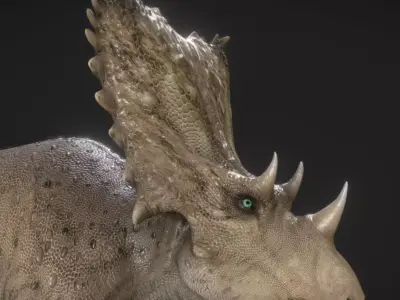 Chasmosaurus Low-poly 3D model