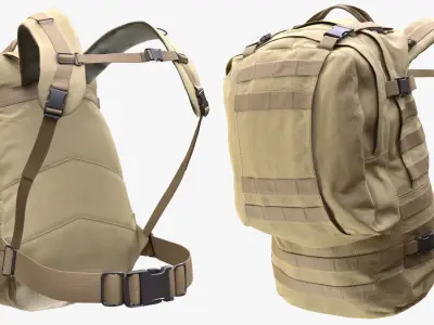 Tactical Backpack 74 - All MH Bodies - UE5 Skeletons - Rigged Low-poly 3D model