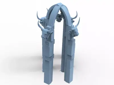 Narnian stone animal rock pillar ruin 3D model