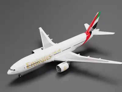 Boeing 777-200LR Emirates Livery 3D model