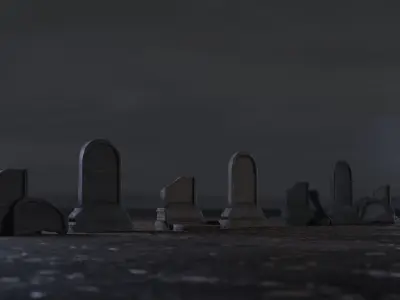 Hand Sculpted cemetery gravestones part 7 Low-poly 3D model