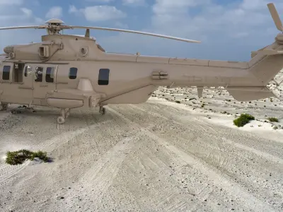 Eurocopter EC 725 Clay High Detail 3ds max Vray  3D model