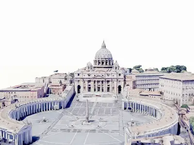 St Peters Square-San Pietro- Vatican Low-poly 3D model
