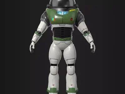 3D Model of Buzz Lightyear Textured Rigged Animated 360 3D model