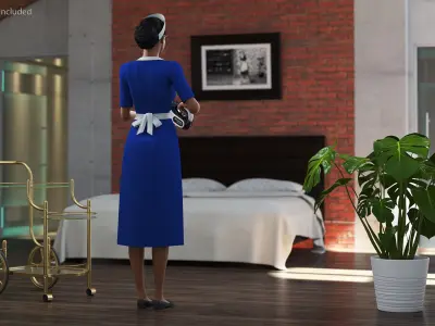 Rigged Housekeeping Maids Collection for Maya 3D model