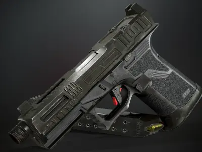 Faxon FX-19 Hellfire Low-poly 3D model