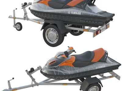  jet ski and trailer 3D model