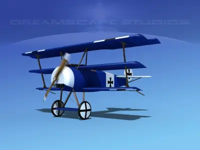 Fokker DR-1 Triplane V04 3D model