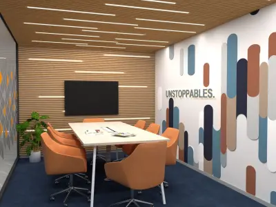 Conference Room 8 pax Low-poly 3D model