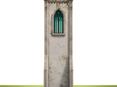 GOTHIC CASTLE BUILDING 21 Low-poly 3D model