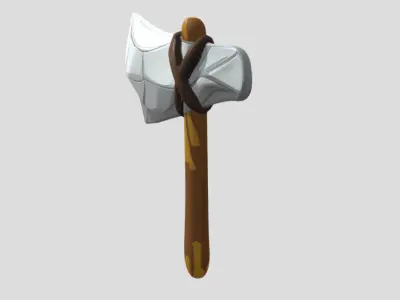 Cartoon Stone Axe 3D Model PBR Textured Stylized Prop Low-poly 3D model