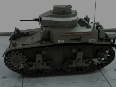 M2 Light Tank Low-poly 3D model