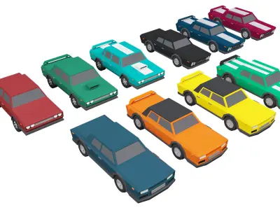 low poly cars vol 01 lowpoly Free low-poly 3D model
