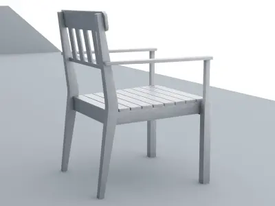 Stell Chair Outdoor AngsoLow Poly VR Low-poly 3D model