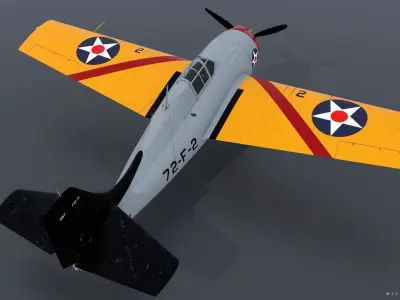 F4F-3 WILDCAT 72F2 Low-poly 3D model