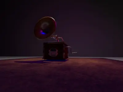 gramophone old Low-poly 3D model