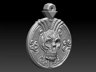 HM Skull Keychain 01 3D print model