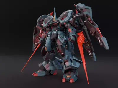 XC06 Scarab - Original Lowpoly Mecha -  Rigged and Animated Low-poly 3D model