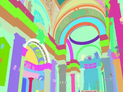 Interior Classic Hall Cathedral St Maria Maddalena - Rome-Italy 3D model
