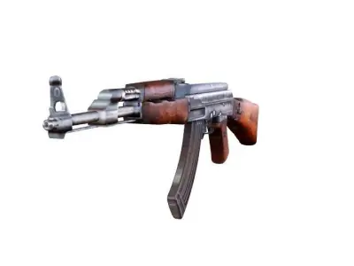 AK-47 ak - rifle Low-poly 3D model 5