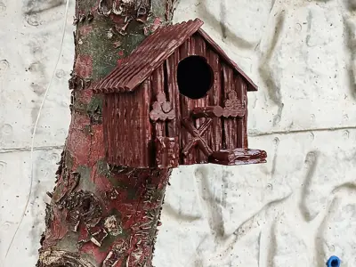 WOOD BIRD HOUSE 3D print model