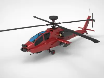AH-64 Apache RED 3D model