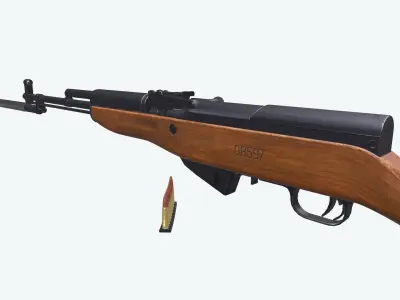 SKS Karabin Low-poly 3D model
