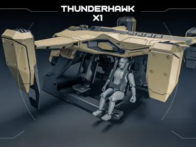 Thunderhawk X1 helicopter 3D print model