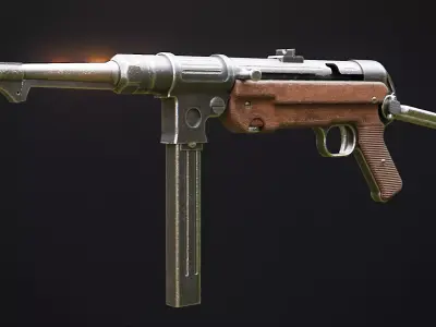 MP40 - German WW2 Submachine Gun Low-poly 3D model