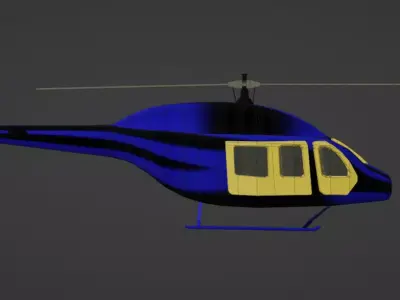 helicopter-chopper game ready helicopter Low-poly 3D model